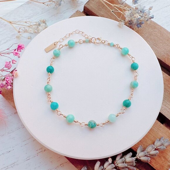 New Amazonite Gold Bracelet | Handmade in British Columbia - Picture 3 of 6